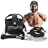 J Bryant Multifunctional Neck Head Harness Weight Lifting Training with Resistance Bands, Door Anchor and Chain, Full Range Muscle Workout