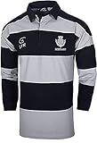 Scotland Hooped Grey and Navy Long Sleeve Rugby Shirt (X-Large)