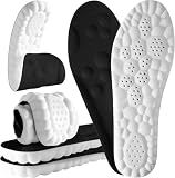 4D Cloud Steppers Insoles for Men and Women - Shock Absorption Inserts, Soft Anti-Fatigue, Memory Foam Insoles for Shoes, Boots & Sneakers (Black, Men: US 9-12/ Women: US 11-14)