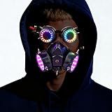 GLITCHCORE led mask light up glasses Used for ball role-playing parties halloween light up mask Led Visor Cyberpunk glow
