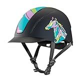 Troxel Spirit Full Coverage Horse Riding Helmet, Low-Profile Adjustable Design, Safety Horseback Riding Gear, Small (6-1/2 - 6-7/8), Pop Art Pony