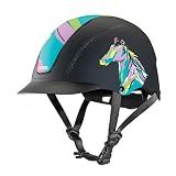 Troxel Spirit Full Coverage Horse Riding Helmet, Low-Profile Adjustable Design, Safety Horseback Riding Gear, Small (6-1/2 - 6-7/8), Pop Art Pony