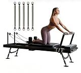 TANTISY Professional Pilates Reformers,Foldable Pilates Reformer Machine,Dual Resistance & Springs & Cords for Advanced & Beginners Users , Up to 400 lbs Weight Capacity