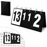 Soulchen Portable Tennis Score Keeper, Double Sided Flip Scoreboard for Badminton, Volleyball and Table Tennis, Hanging Net Scoreboard with Storage Bag, 0-3 Sets & 0-30 Points