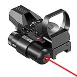CVLIFE 1X22X33 Reflex Sight Red Dot Sight Red Green 4 Reticle Optics with Laser and Pressure Pad Switch for 20mm Rail
