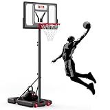 IGL Portable Basketball Hoop Outdoor, 3-10ft Adjustable Height, 40" Shatterproof Backboard, Fillable Base, Basketball Goal System for Driveway Backyard Pool, Fun for Family & All Ages