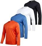 iXtreme Mens Moisture Wicking Dri Fit Long Sleeve Shirts 4-Pack