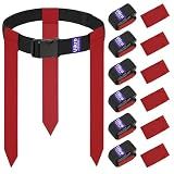 Uikro 7 Player Flag Football Belts, 21 Red Flags for Flag Football, Flag football Set for Kids Youth Adults Training Sports