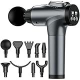 Massage Gun, Muscle Massage Gun for Athletes Handheld Electric Deep Tissue Back Massager, Percussion Massage Device for Pain Relief with 30 Speed Levels 9 Heads