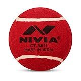 Nivia Heavy Tennis Ball Cricket Ball (Pack of 12), Red