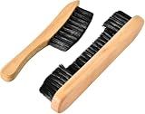 Tiekerbilir Billiards Pool Table and Rail Brush Set, Billiards Pool Snooker Accessories, Billiard Pool Table Nylon Bristle Brush 9" Natural Wood Handle