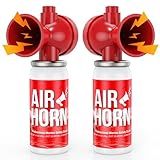 Nicehill 2 Pack Air Horn, 122dB Loud Safety Air Horns for Boating Emergency & Sporting Events, Handheld Marine Horn with Easy Button Operation for Warning Signals & Alerts, 1.4oz