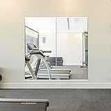 Home Gym Mirror - Large Full Body Mirror for Yoga & Fitness - 48''x24'' - 2PCS - Frameless Glass - Wall Mounted - Suitable for Home Gym, Garage, Bedroom & Bathroom (White)