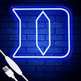 University Basketball Team Neon Sign, Light Up Dimmable College Blue Dvke Team Logo Led Neon Sign Light Hanging for Wall Decor, Bedroom, Dormitory, Man Cave, Birthday Christmas Gift (Dvke)