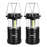 ILEEDear LED Camping Lantern, Battery Operated Lights, Adjustable Brightness for Camping, Emergencies, Power Outages, Outdoor Collapsible Lanterns, 2 Pack