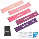 WIKDAY Resistance Bands for Working Out Exercise Loop Bands Workout Bands Set for Men Women Body Stretching, Training, Home Workout, Physical Therapy, Booty Legs, Set of 5 (Pink)