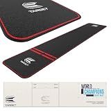 Target Darts World Champion Darts Mat Black and Red | Dart Oche Mat with Soft Tip and Steel Tip Throw Line Distances | Non Slip Carpet Mats for Floor and Dart Tips Protection | Darts Accessories UK