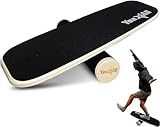 Yes4All Balance Board Sports Trainer, Surf Trainer Board With Adjustable Stoppers, Improve Core Strength and Balance Control, Full Black