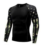 color cosplayer Jiu Jitsu Men American Flag UPF 50+ Sun Protection Printed Rash Guard Long Sleeve Swim Shirts