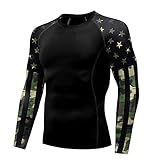 color cosplayer Jiu Jitsu Men American Flag UPF 50+ Sun Protection Printed Rash Guard Long Sleeve Swim Shirts