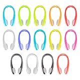Hurdilen Swimming Nose Clip, 14 Packs Swim Nose Plugs with Waterproof Silica Gel for Kids (Age 7+) and Adults, Multi-Color (Transparent Type)