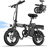 INSDRGN Electric Bike for Adults,14" Folding Adult E Bike with 500W Motor,20 mph,28 Miles Range,Advanced 9-Point Suspension & Pro-Level 44.99% Brake Ratio,Removable Battery,UL 2849 Certified