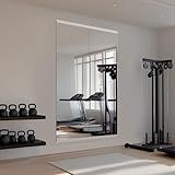 Amorho 56''x16''(Each)-2PCS Gym Mirror, Tempered Glass, Frameless Full Body Mirror for Home, Yoga Studios, Dance Rooms, Garage Gyms.
