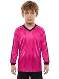 Just 4 Kicks Youth Goalkeeper Jersey Ð Elbow Padded Goalie Shirt Ð Kids Soccer Keeper Top Campeon (Pink YL)