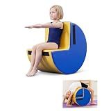 MABOZOO 2-in-1 Gymnastics Tumbling Equipment with Posture Correction Support, Detachable Back Handspring Trainer with High-Density Foam, PU Leather Gymnastics Barrel for Kids, 21.7" x 17.7"