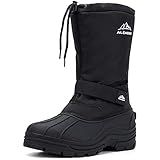 ALEADER Winter Boots for Men, Waterproof Snow Boots Hiking Shoes Black 9 D(M) US