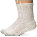 thorlos unisex adult Tx Max Cushion Crew Tennis Socks, White (3 Pairs), Medium US