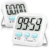 Antonki 2 Pack Digital Timer for Kids, Magnetic Countdown Kitchen Timers for Cooking, Egg, Classroom, Teacher, Exercise, Study, Oven - Battery Included