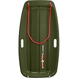 Retrospec Retrorider Plastic Snow Sled for Kids and Adults - Toboggan Style with Pull Rope, Cold-Resistant Construction & Hard Bottom for Fast Downhill Rides
