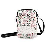JXGZSO Dart Definition Crossbody Bag - Funny Darts Gift - Unisex-Adults - Trapezoid - Cross-Body - Polyester + Canvas - Waterproof, Wear-Resistant - Size: 21cm x 15cm