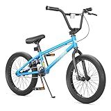 KORIMEFA Freestyle BMX Bike Trick Bicycle 18 20 inch for Kids Teens, Pro Pegs/Guro Could Choose, Hi-Ten Steel Frame, Beginner-Level to Advanced Riders 7-12 Years Old