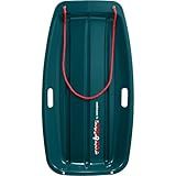 Retrospec Retrorider Plastic Snow Sled for Kids and Adults - Toboggan Style with Pull Rope, Cold-Resistant Construction & Hard Bottom for Fast Downhill Rides