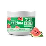 Ultima Replenisher Daily Electrolyte Powder Drink Mix – Watermelon, 30 Servings – Hydration Powder with 6 Key Electrolytes and Trace Minerals – Keto Friendly, Vegan, Non-GMO and Sugar-Free