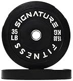 Fitvids 2" Olympic Bumper Plate Weight Plates with Steel Hub, 35LB, Pair