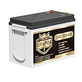 24V Lithium Battery, 2560W Load Power, 24V 100AH Lifepo4 Battery, Built-in 100A BMS, Up to 15000 Deep Cycle, Perfect for Trolling Motors, Marine, RV, Boat, Solar System Home Storage