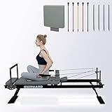 GymYard Pilates Reformer, Foldable Pilates Machine for Home Workouts with Jump Board, Springs and Cords, Workout Pilates Equipment for All Levels Trainer, 400 LBS Weight Capacity