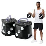 DEIRIS Travel Dumbbells, Water Filled Dumbbells Set, Fitness Exercise Dice Dumbell 15 Lbs/Pair, Portable Fitness Equipment, Fun for Strength Training, Core Training