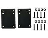 VJ Longboard Skateboard Riser Pads 14mm Black w/Skateboard Screws Hardware BK 1.75" (14mm Riser w 1.75inch Screws)