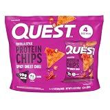 Quest Nutrition Spicy Sweet Chili Tortilla Chip, 19g Protein, 4g Net Carb, Low Carb, Gluten Free, 1.1 oz 4 count