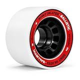 Bont Ballistic Roller Skate Wheels with Bearings, Indoor Outdoor Quad, 60x40mm 92A, Pack of 8, White