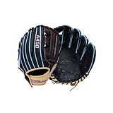 Wilson 2026 A450 11" Infield Baseball Glove - Left Hand Throw, Black/Cool Blue/Red