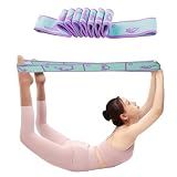 Xensamy Elastic Yoga Stretching Strap with 9 Loops, Stretch Strap for Physical Therapy, Dance, Pilates, Ballet, Gymnastics, Stretching Band for Leg, Body, Flexibility Training, Home Gym (Blue)