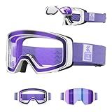KAPVOE Photochromic Ski Goggles with Magnetic Flip-Up Lens Anti-fog OTG UV400 Protection Snowboard goggles Suitable for Men Women and Teens Snow goggles Helmet Compatible Ideal for Skiing Snowboarding