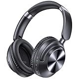 TAGRY Hybrid Active Noise Cancelling Headphones 100H Playtime Wireless Over Ear Bluetooth Headphone with Fast Charging Hi-Res Audio Comfort Earcups Headsets for Travel Home Office Phone PC Black