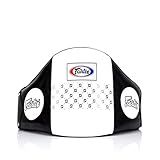 Fairtex BPV1 Muaythai Training Belly Pad | Core Protection for Coaches in Boxing, Muay Thai, Kickboxing | Syntek Leather |Maximum Durability, Secure Fit | Multi-Sport Body Protector-(Black/White)