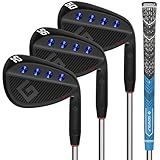 Gowolf Golf Wedges 52, 56, 60 Sets for Men, Premium Forged Full Face Golf Wedges Right Hand, Golf Gap Wedges Sand Wedge Lob Wedge, Golf Clubs CNC Milled Face for More Spin - Great Golf Gifts (Black)
